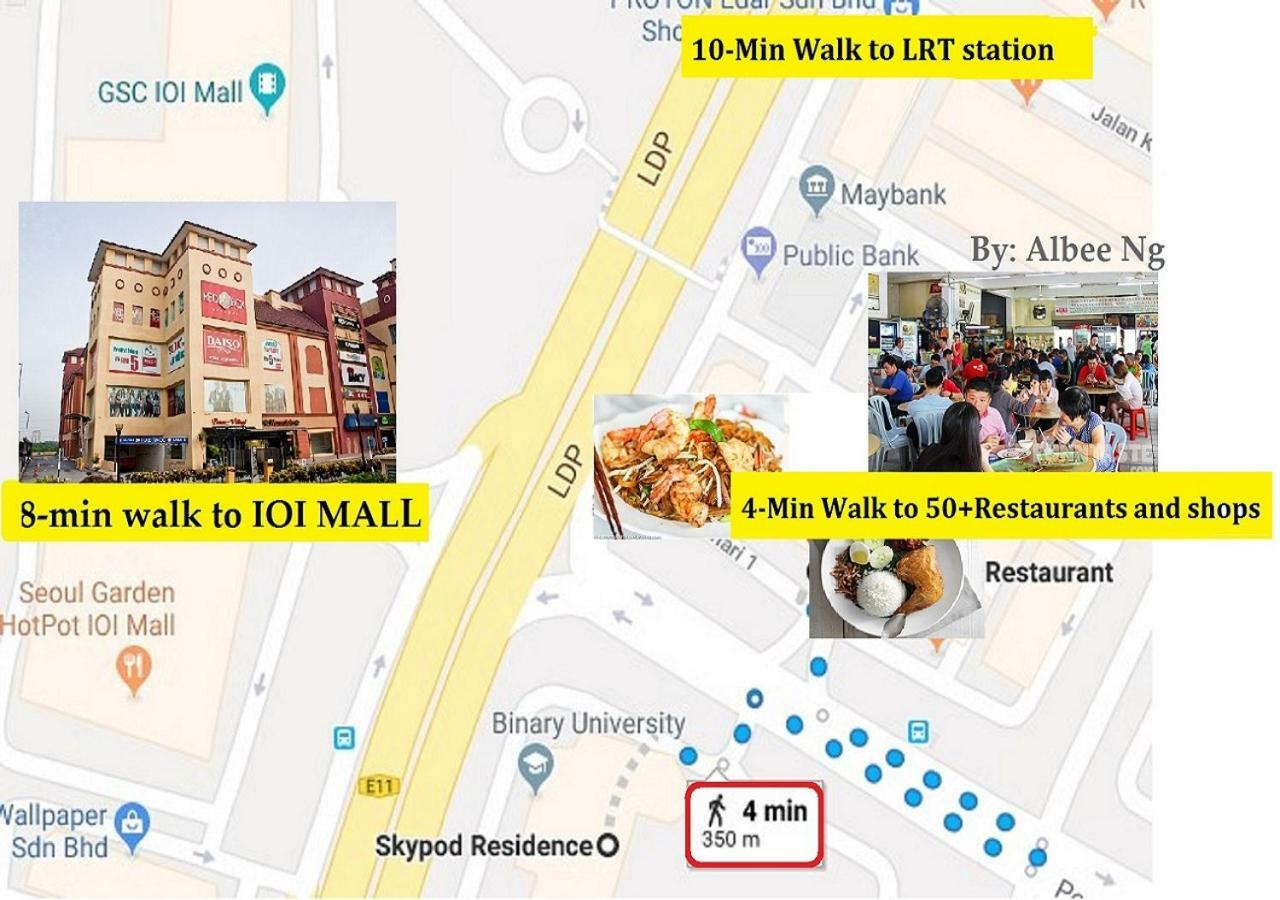 Puchong Skypod Residence, High Floor Balcony Unit, Walking Distance To Ioi Mall, 10Min Drive To Sunway Kültér fotó